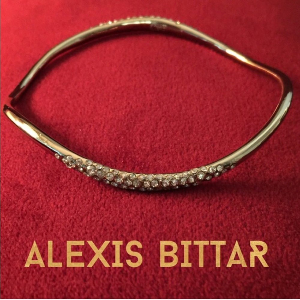 Alexis Bittar thin pavé gold bangle